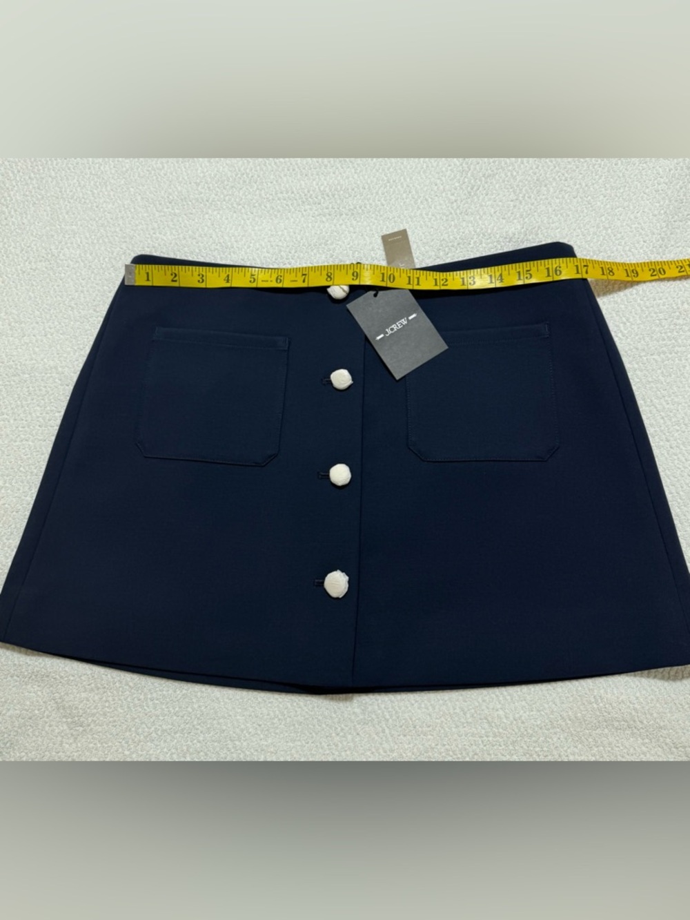 J.Crew Size 10 Fairfax mini button-front skirt in four-season stretch navy - Picture 10 of 12